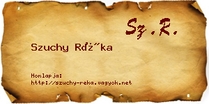 Szuchy Réka névjegykártya